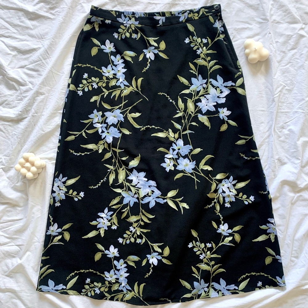 Vintage Floral Midi Skirt